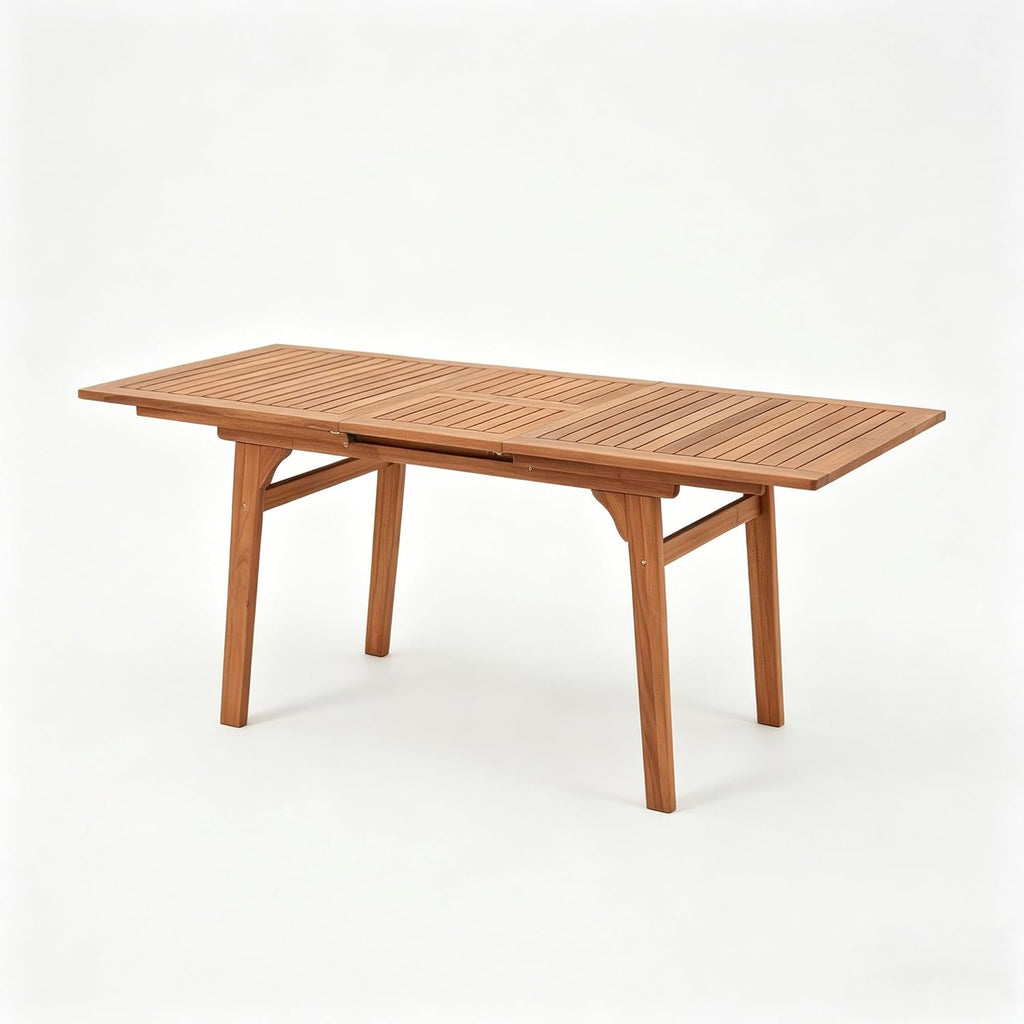 Acacia Expandable Umbrella Hole Patio Dining Table