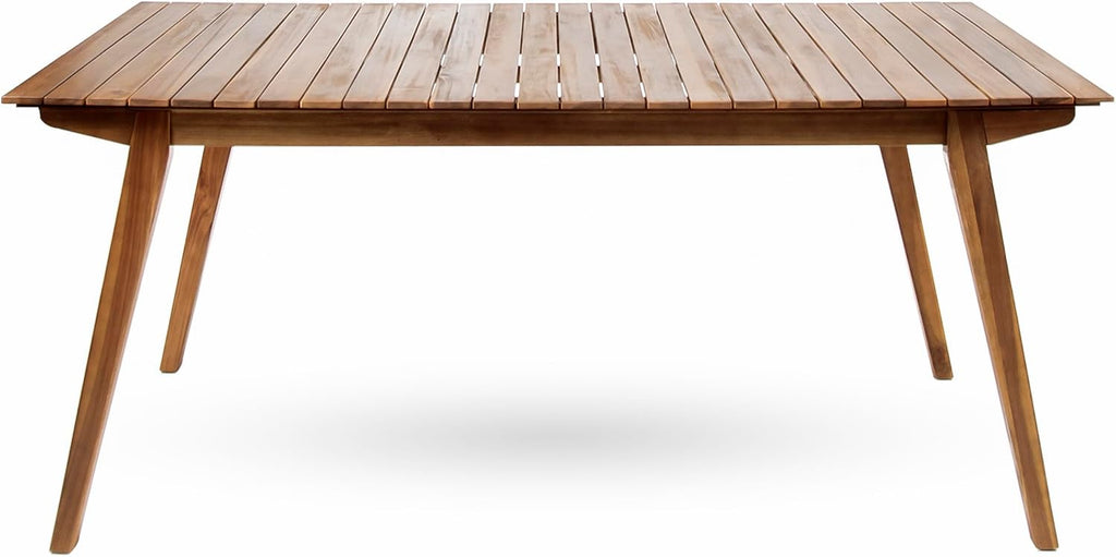 Acacia Wood Teak Finish Rectangular Patio Table