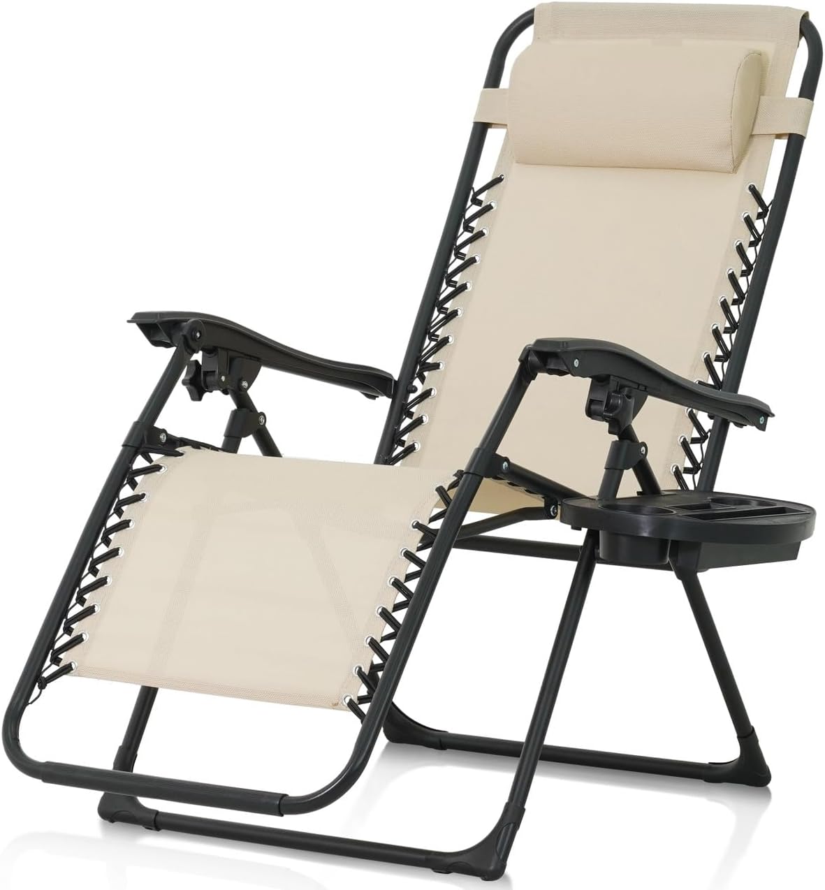Beige Foldable Zero Gravity Lounge Chair