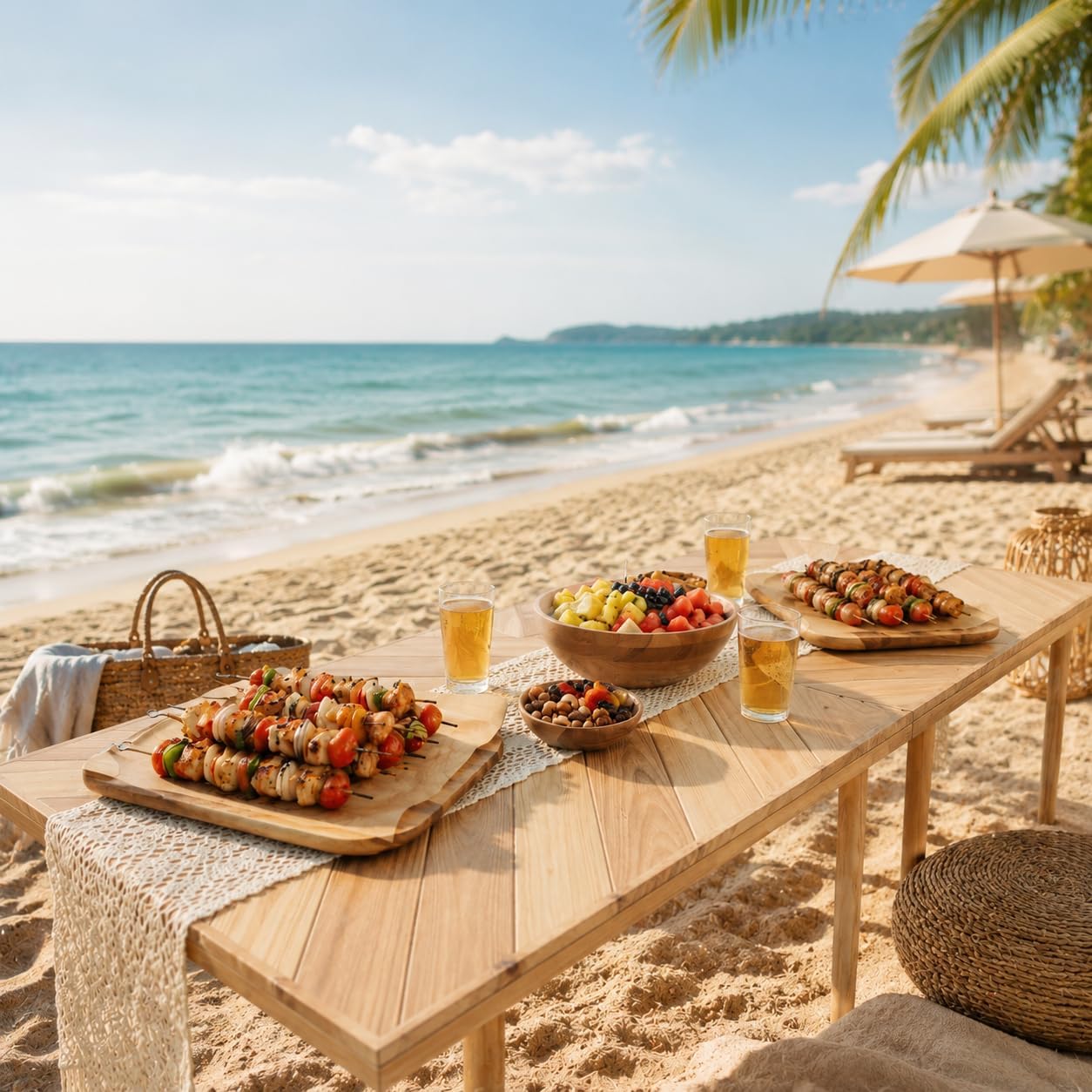 Wood Folding Large Portable Low Picnic Table