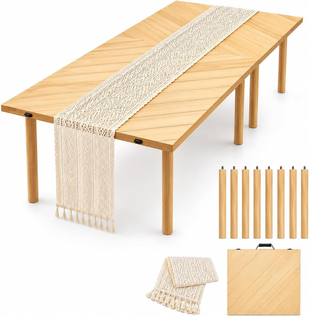 Wood Folding Large Portable Low Picnic Table