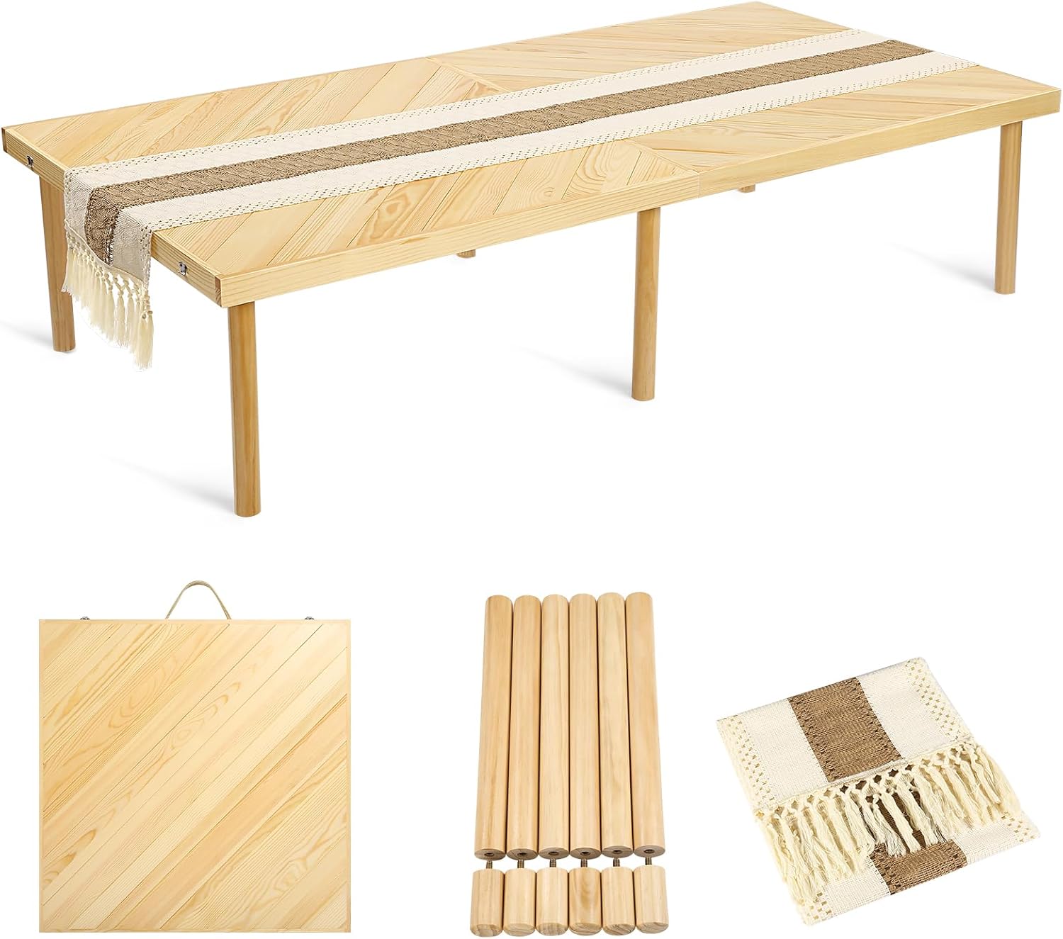 Wooden Adjustable Portable Folding Picnic Table
