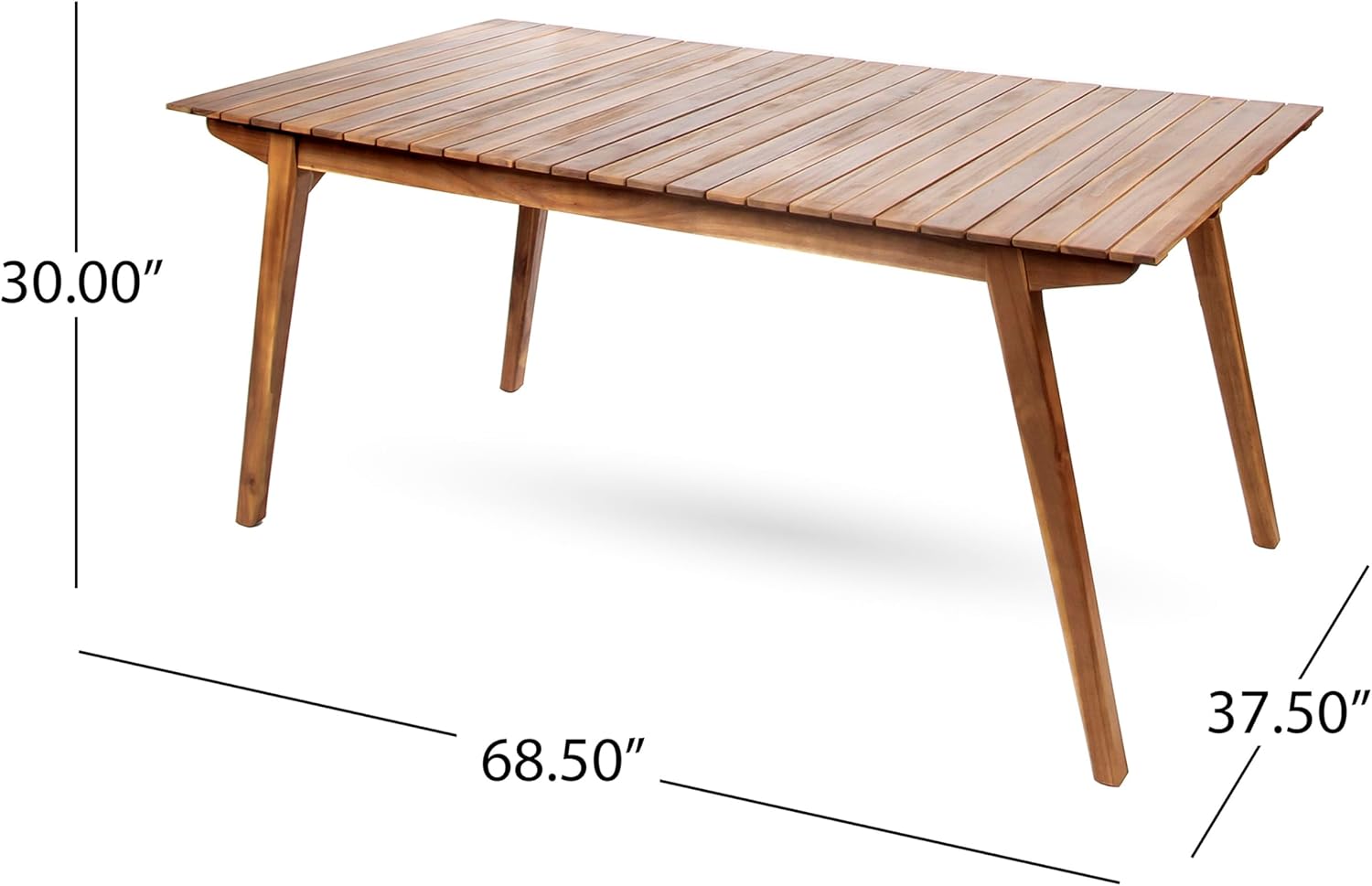 Acacia Wood Teak Finish Rectangular Patio Table