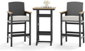 HDPE Wicker Cushioned Patio Bar Set