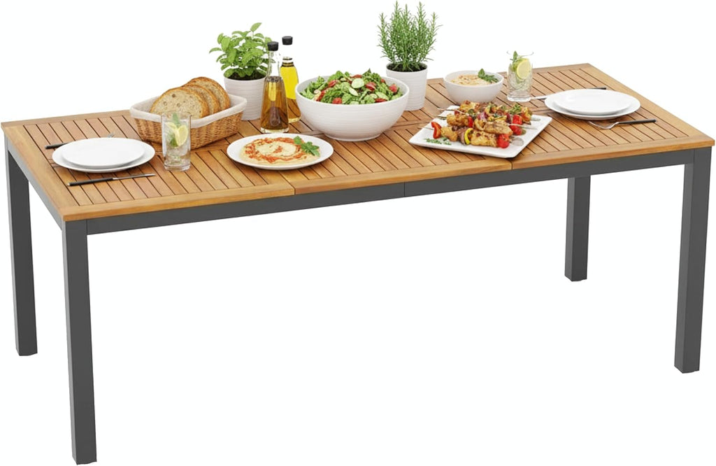 Acacia Wood Rectangular Patio Dining Table