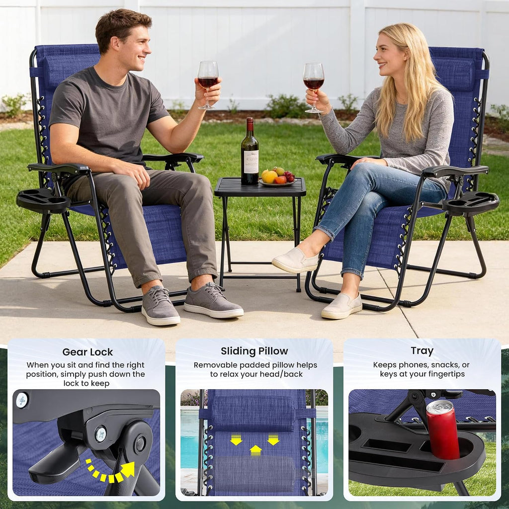4-Piece Zero Gravity Outdoor Lounge Chair