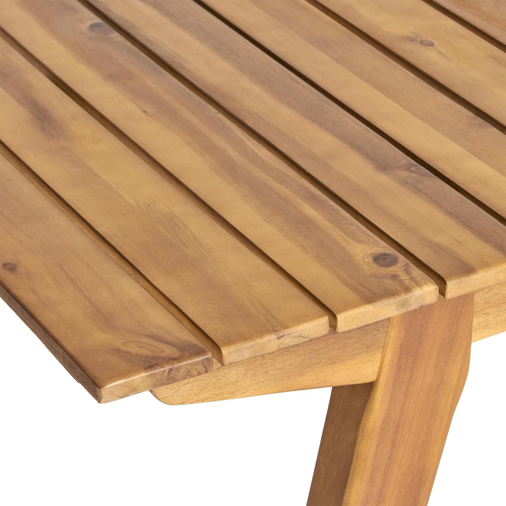 Acacia Wood Teak Finish Rectangular Patio Table