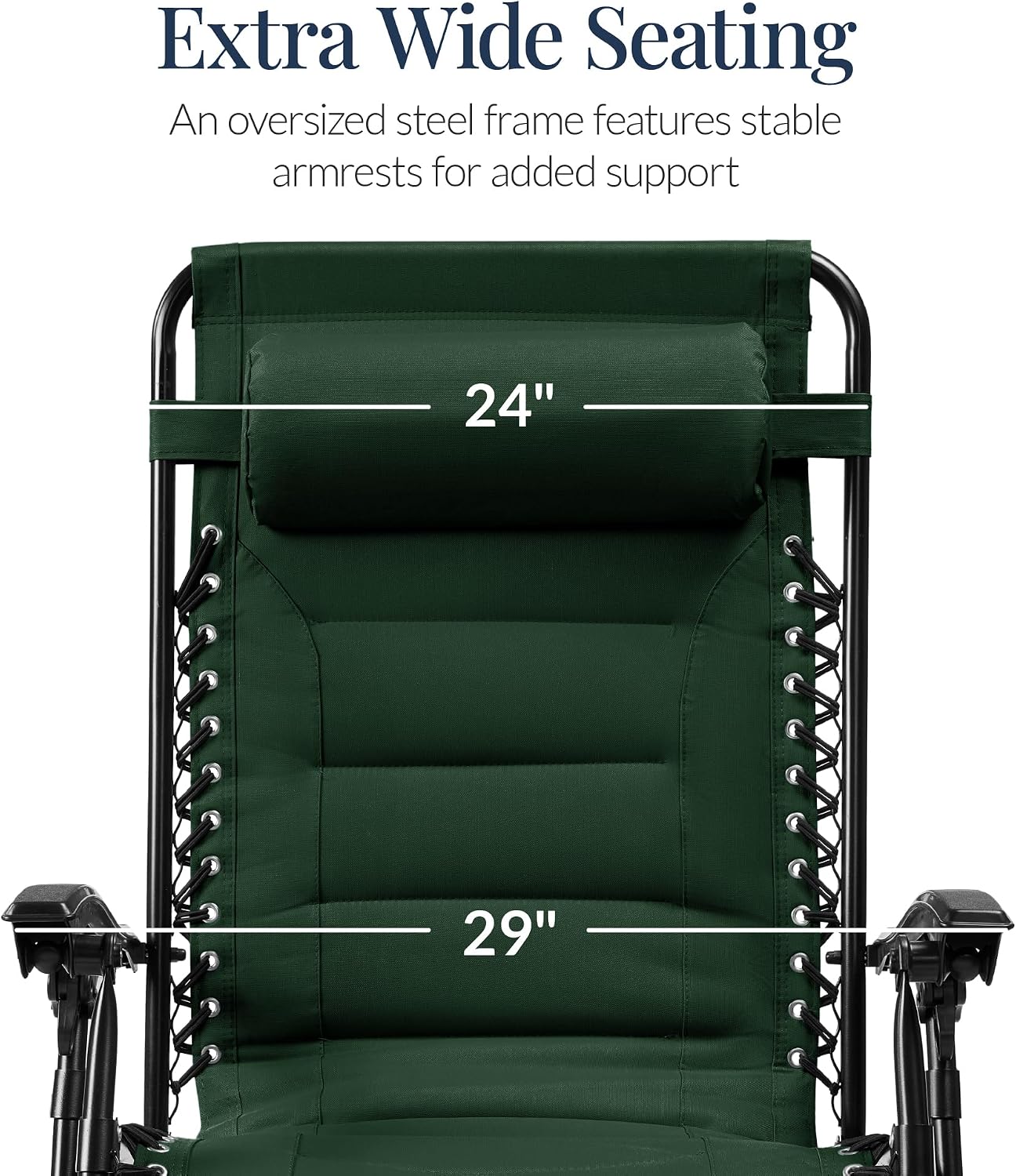 XL Padded Zero Gravity Outdoor Lounge Chair