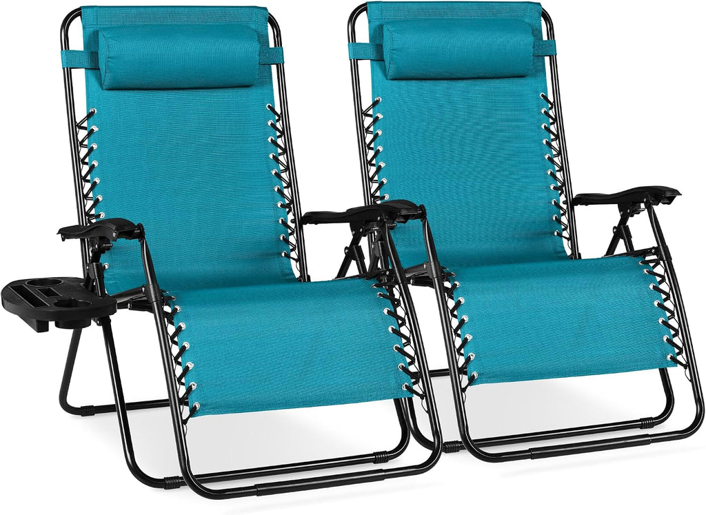 2 Peacock Blue Zero Gravity Chairs
