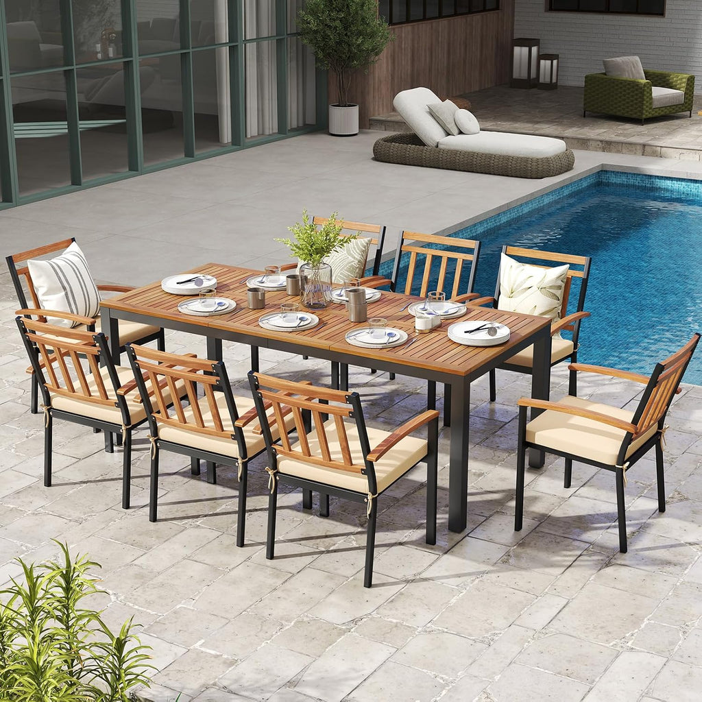 Acacia Wood Rectangular Patio Dining Table