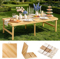 Wooden Folding Boho Portable Low Picnic Table