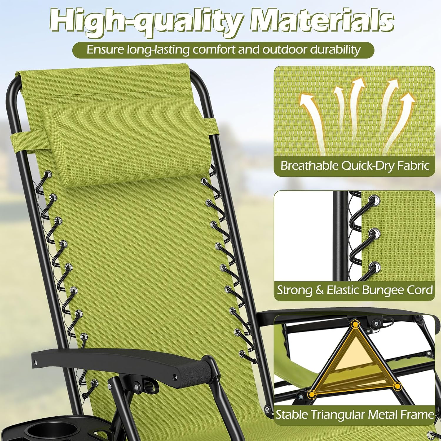 Green Portable Zero Gravity Lounge Chair
