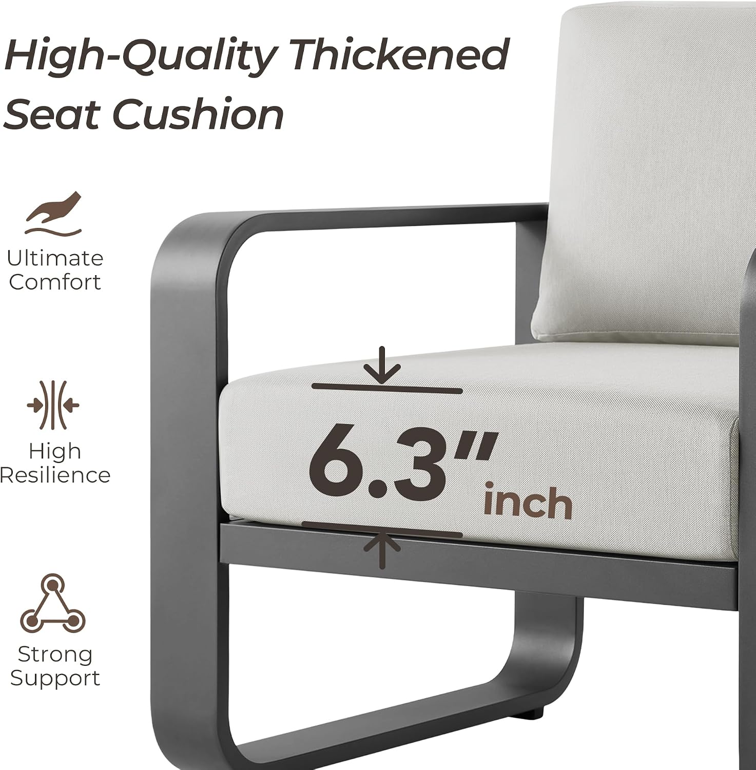 Brown Aluminum Cushioned Patio Conversation Set