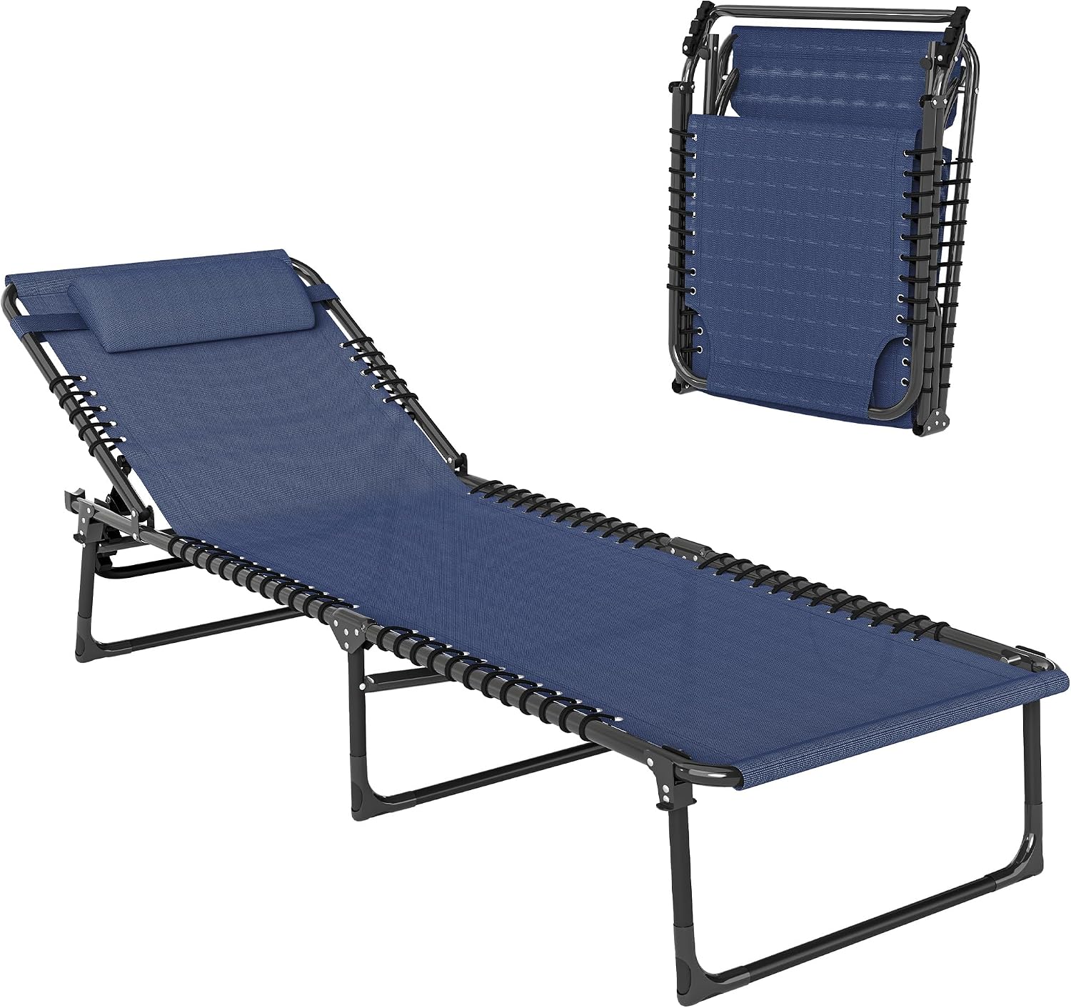 Outdoor 4-Position Folding Chaise Lounge Chair