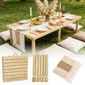 Pine Adjustable Boho Low Folding Picnic Table