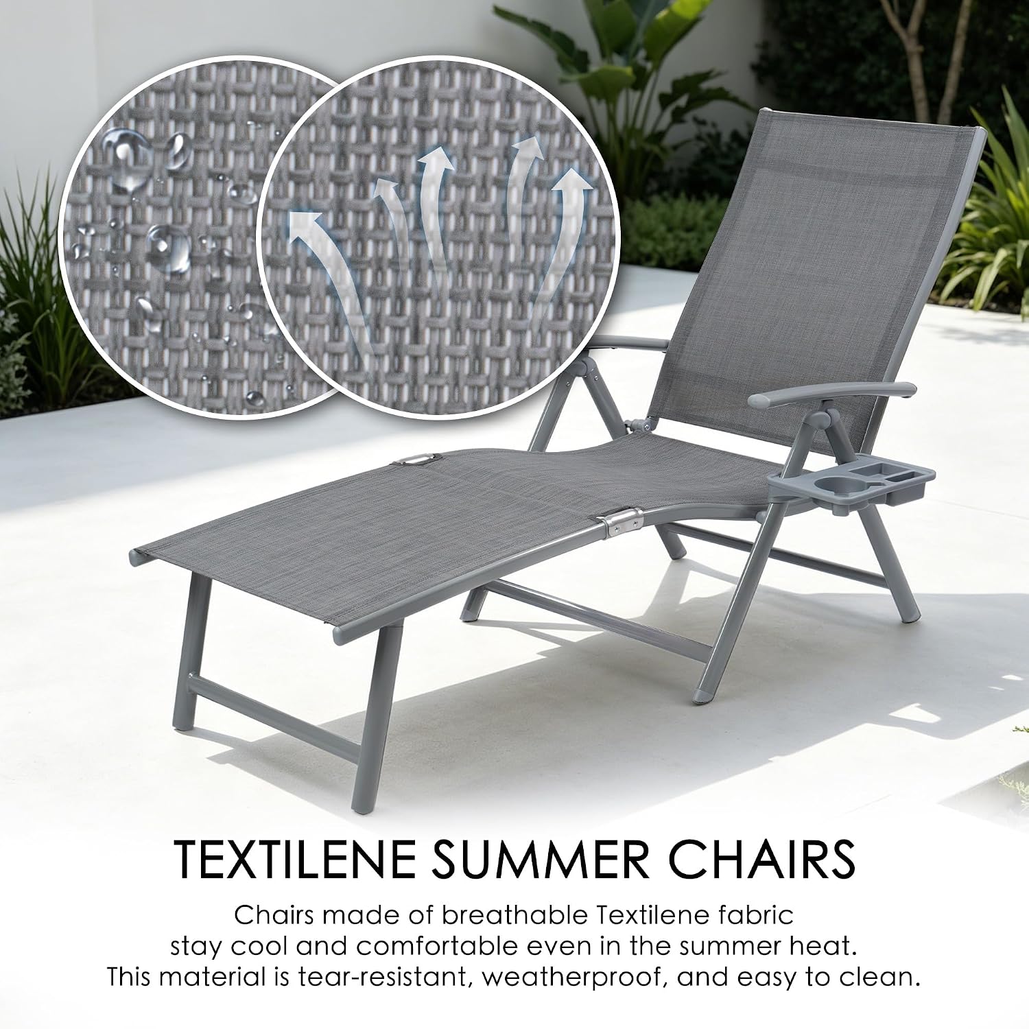 Aluminum Adjustable Outdoor Chaise Lounge Chair