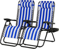 2 Navy Zero Gravity Lounge Chairs