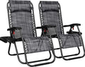 2 Gray Zero Gravity Outdoor Lounge Chairs