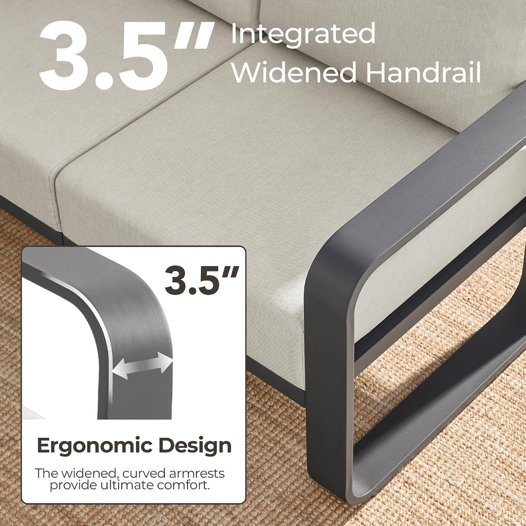 Brown Aluminum Cushioned Patio Conversation Set