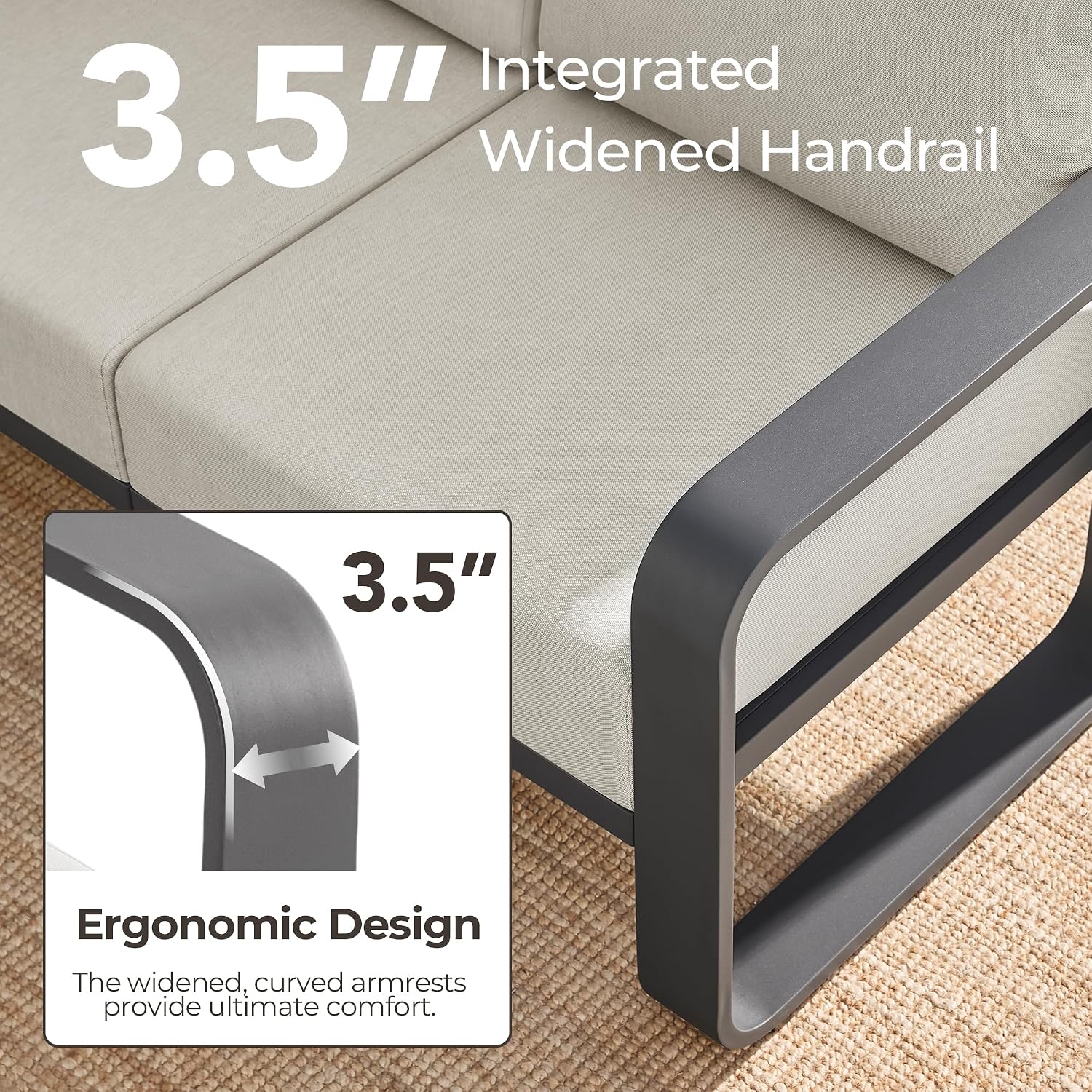 Brown Aluminum Cushioned Patio Conversation Set